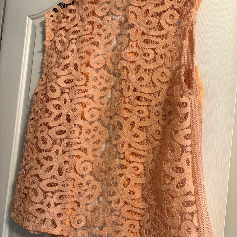 POL Peach Crochet Lace Button-Front Vest - Picture 10 of 11